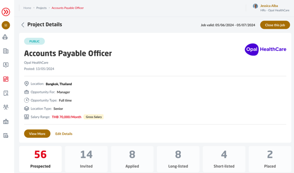 RCLKD Platform Employer Manage Applications